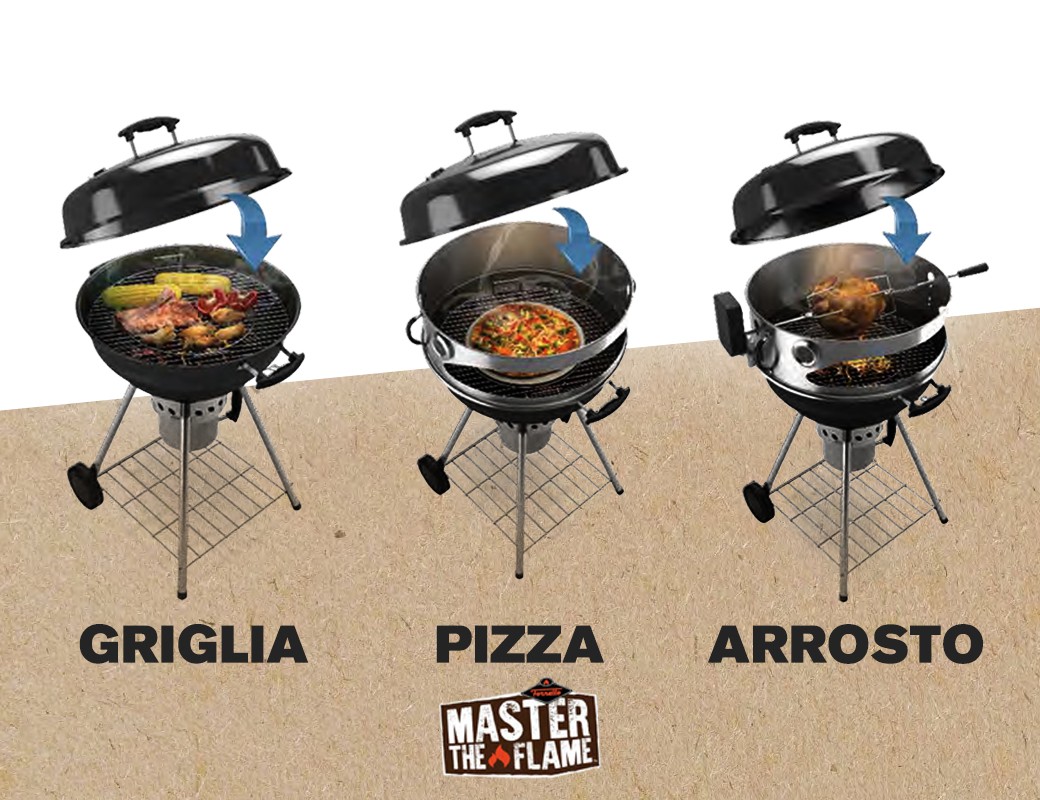 Barbecue FORNETTO mod. EXPLORER - nero - Ø 52 cm