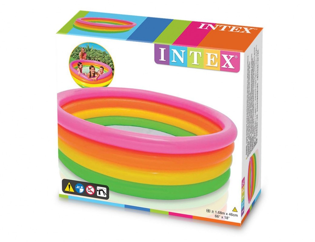 INTEX Piscina Gonfiabile 4 Anelli Arcobaleno 56441