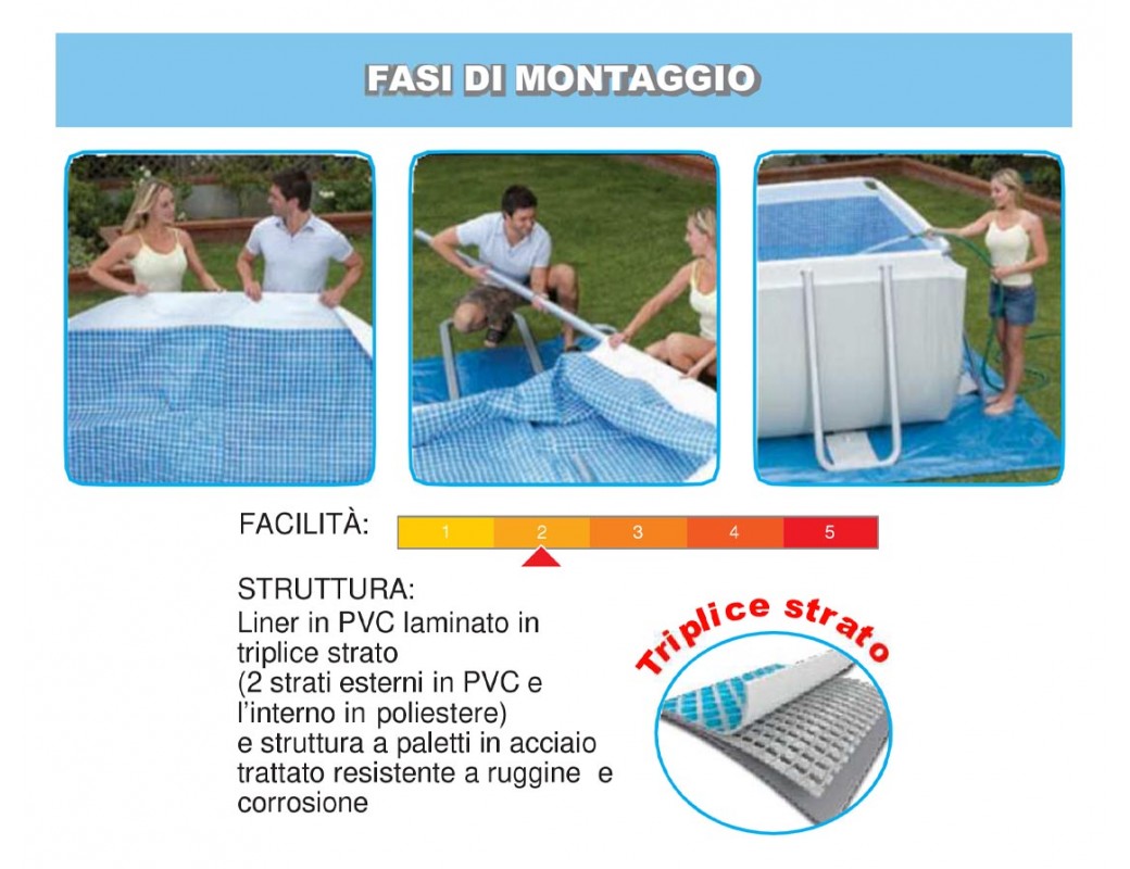 Piscina Rettangolare Prisma Frame 400 x 200 x H.122 cm INTEX 26790