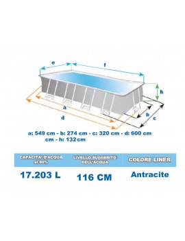 Piscina Rettangolare Ultra XTR Frame 549 x 274 x H.132 cm INTEX 26356