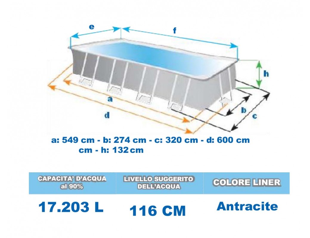 Piscina Rettangolare Ultra XTR Frame 549 x 274 x H.132 cm INTEX 26356
