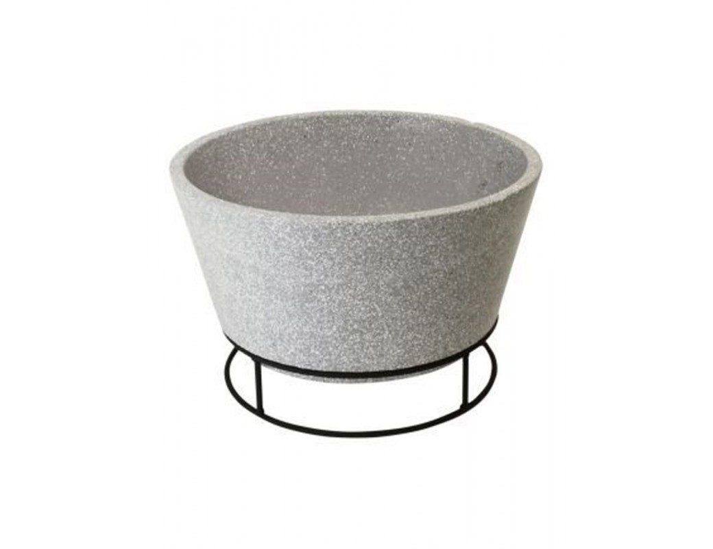 Braciere in ceramica effetto cemento con supporto da esterno Ø 47 cm