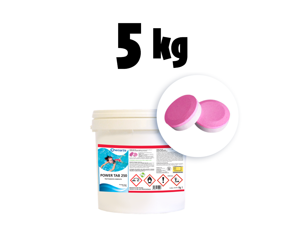 Pastiglie di cloro 10 azioni "POWER TAB" -- 5 kg -- Pastiglie di cloro 10 azioni "POWER TAB" -- 5 kg --