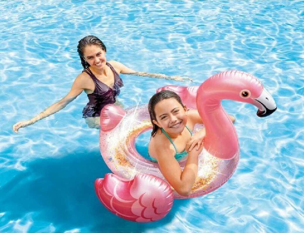 INTEX Gonfiabile Salvagente Fenicottero Glitter Rosa 56251