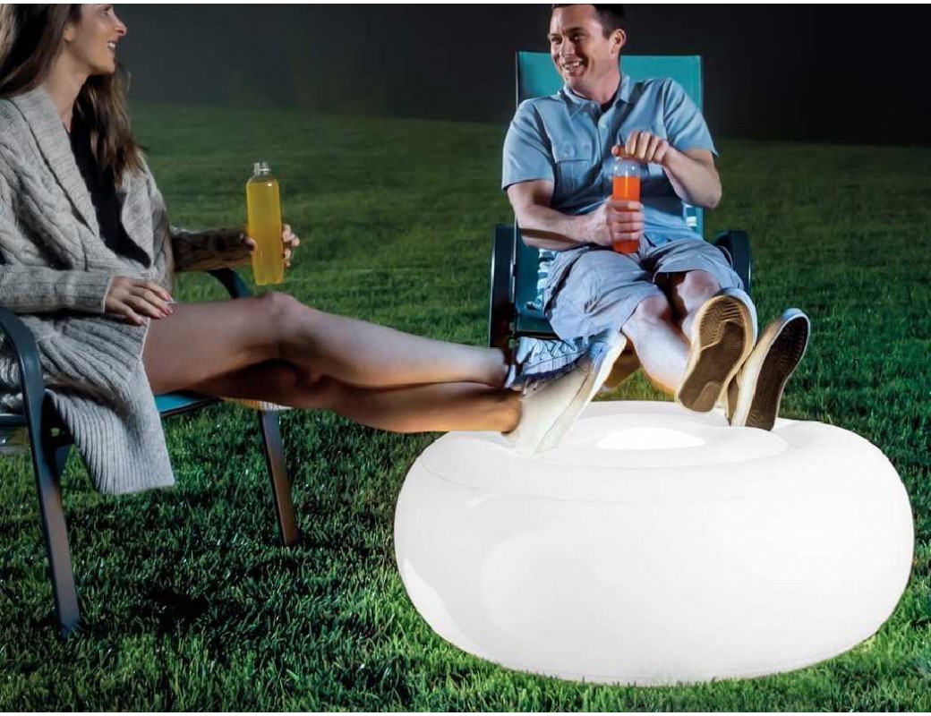 INTEX Poggia piedi luminoso con batterie ricaricabili 68697