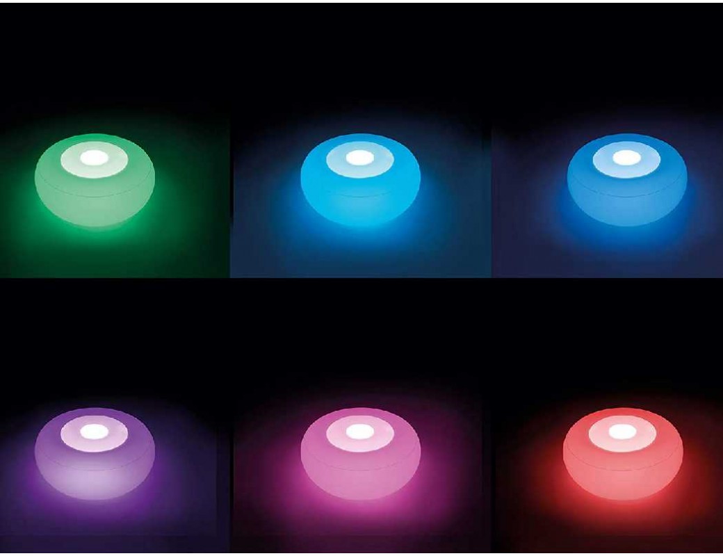 INTEX Poggia piedi luminoso con batterie ricaricabili 68697