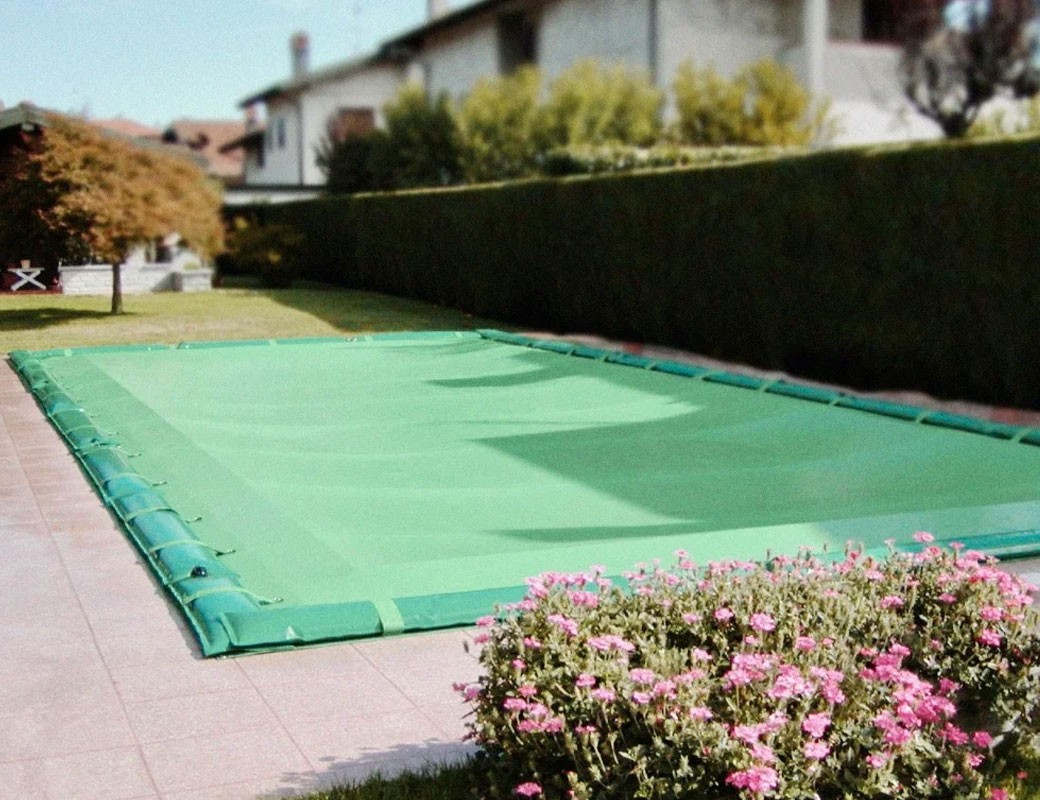 Telo di copertura invernale INTERRATE - 5,00 x 10,00 - di specchio acqua - compreso di tubolari (salsicciotti)