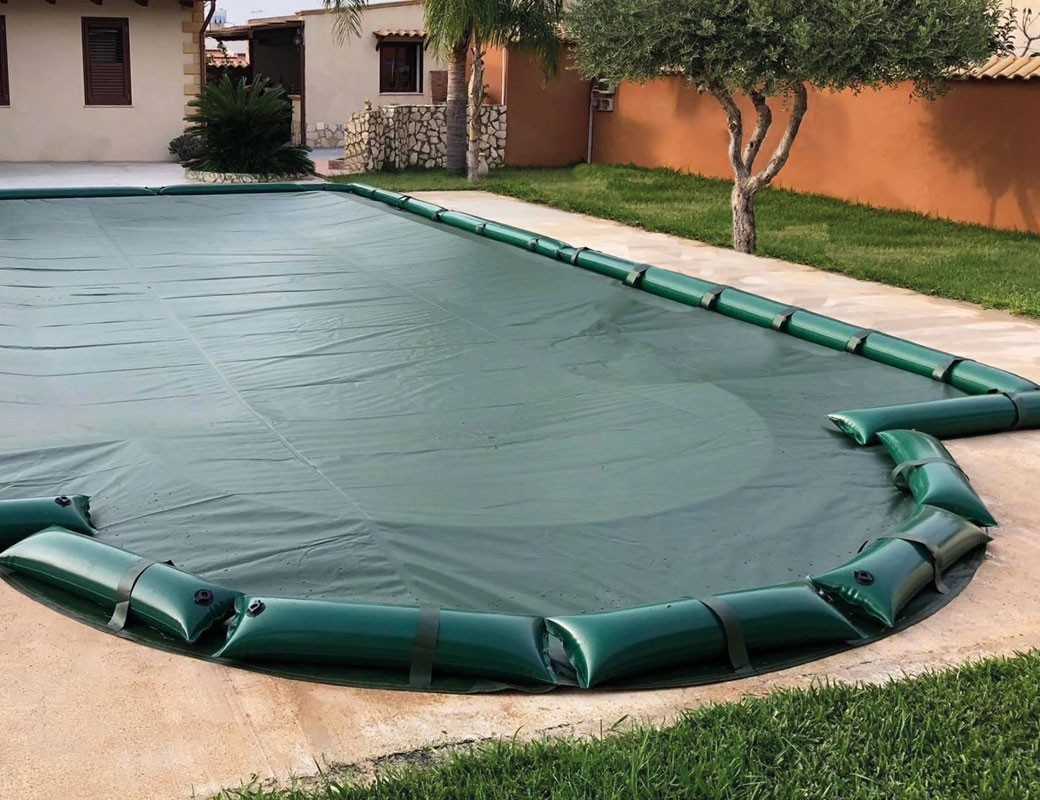 Telo di copertura invernale INTERRATE - 7,00 x 14,00 - di specchio acqua - compreso di tubolari (salsicciotti)