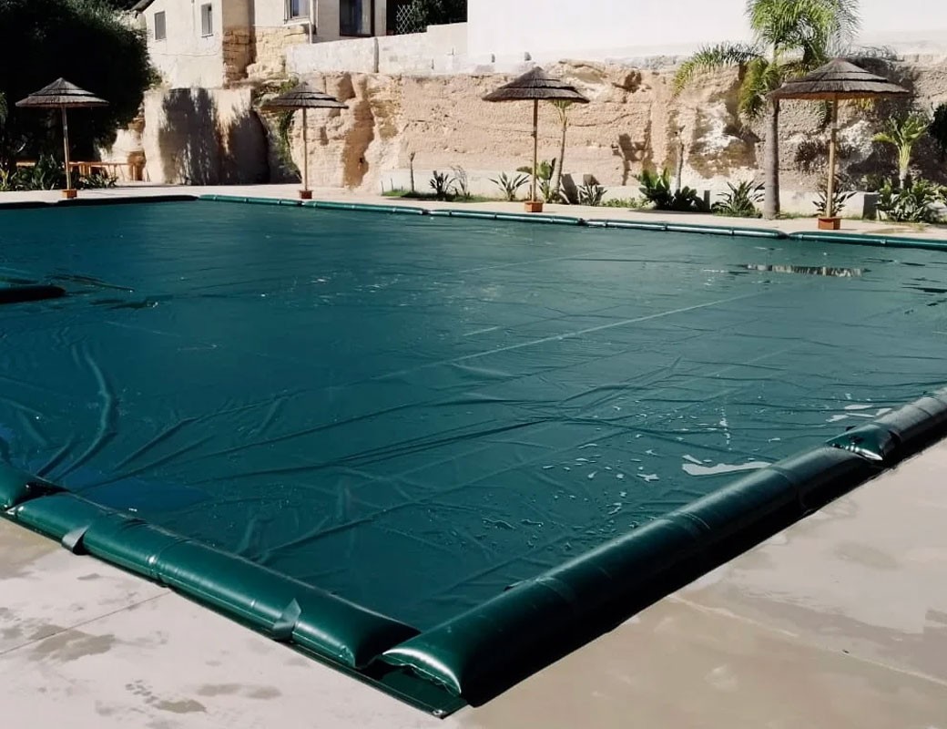 Telo di copertura invernale INTERRATE - 7,00 x 14,00 - di specchio acqua - compreso di tubolari (salsicciotti)