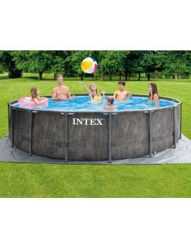 Piscina Tonda Prisma Frame Greywood 457 x H.122 cm INTEX 26742