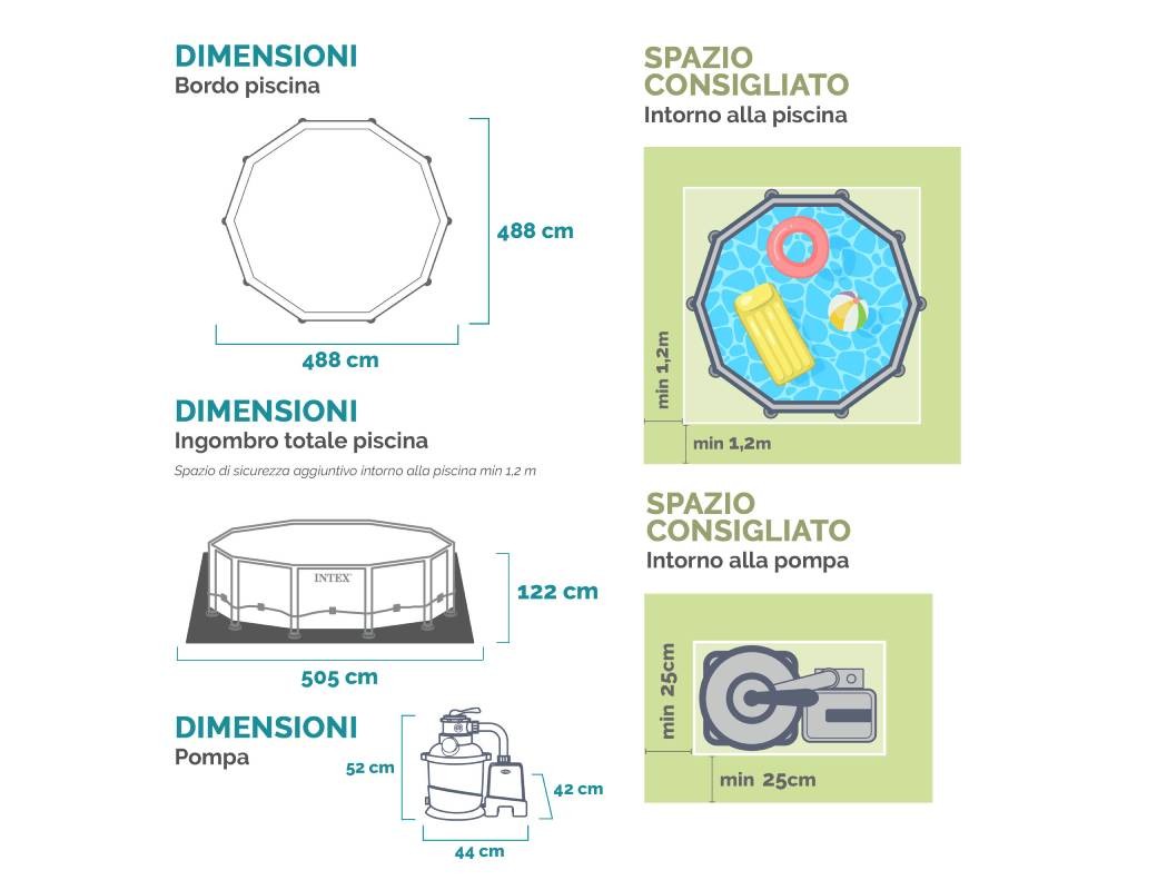 Piscina Tonda Ultra XTR Frame 488 x H.122 cm INTEX 26326