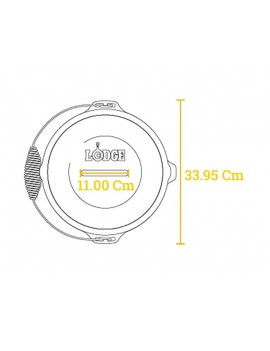 LODGE Casseruola in ghisa 6,62 lt con coperchio in ghisa e manico inox