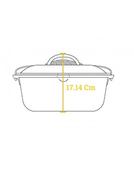 LODGE Casseruola in ghisa 6,62 lt con coperchio in ghisa e manico inox
