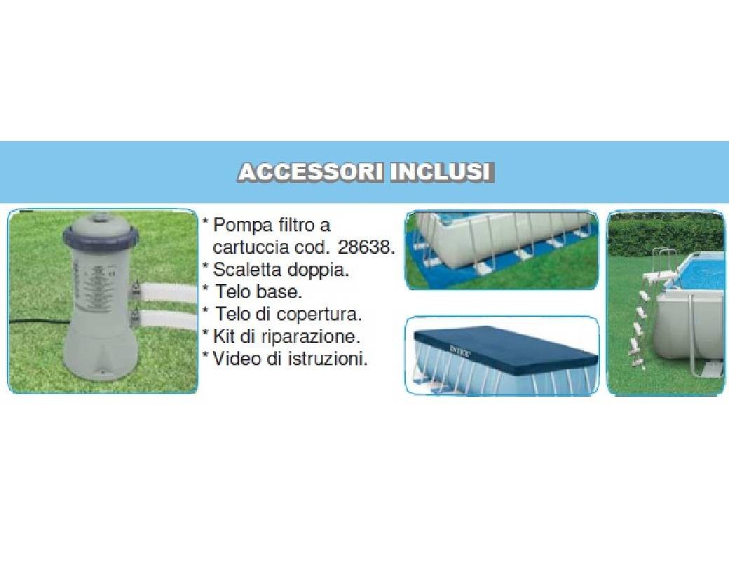Piscina Rettangolare Prisma Frame 488 x 244 x H.107 cm INTEX 26792