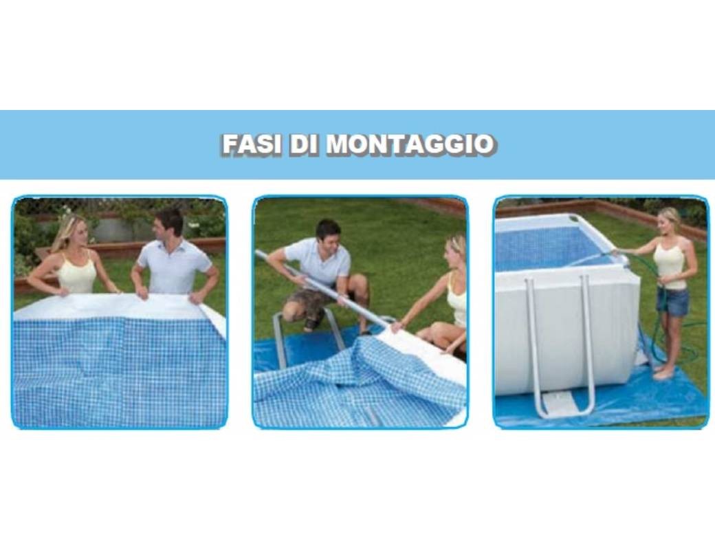 Piscina Rettangolare Prisma Frame 488 x 244 x H.107 cm INTEX 26792
