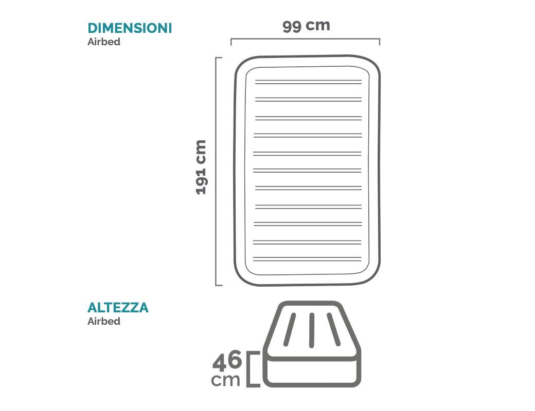 INTEX Materasso Singolo Dura Beam Deluxe 64412