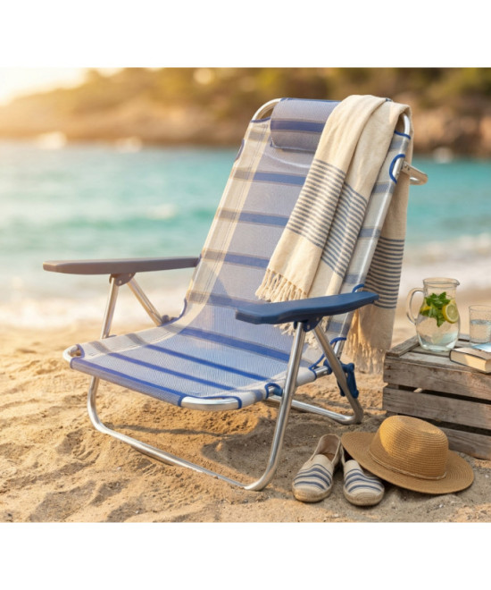 SPIAGGINA ALLUMINIO C/BRACCIOLI REGOLABILE