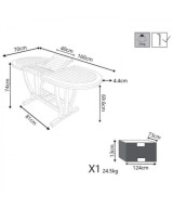 TAVOLO OVALE 120/160 X 70 DOUBLE