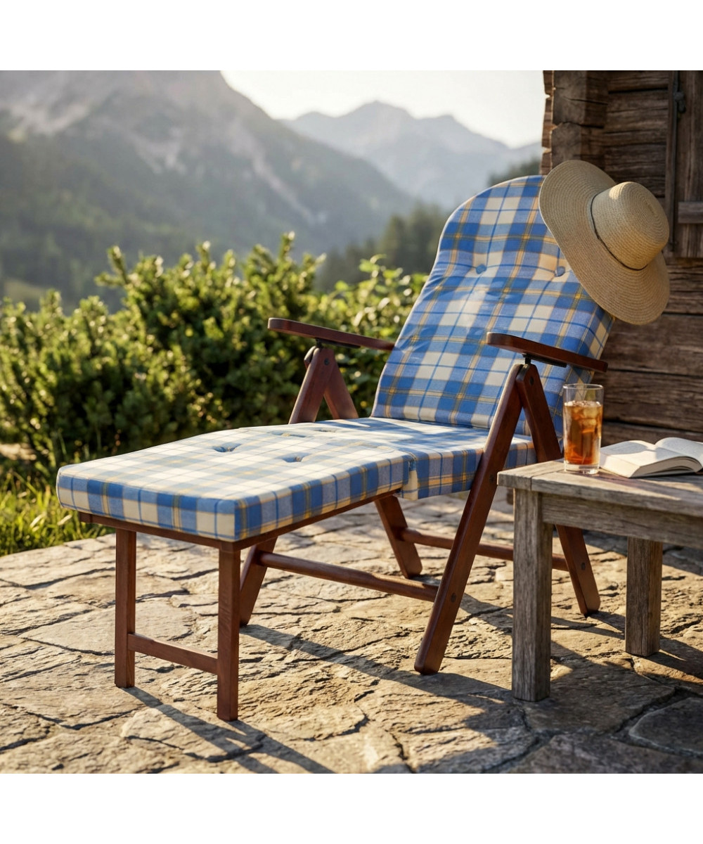 POLTRONA 4 POSIZIONI RELAX FAGGIO C/CUSCINO E PROLUNGA