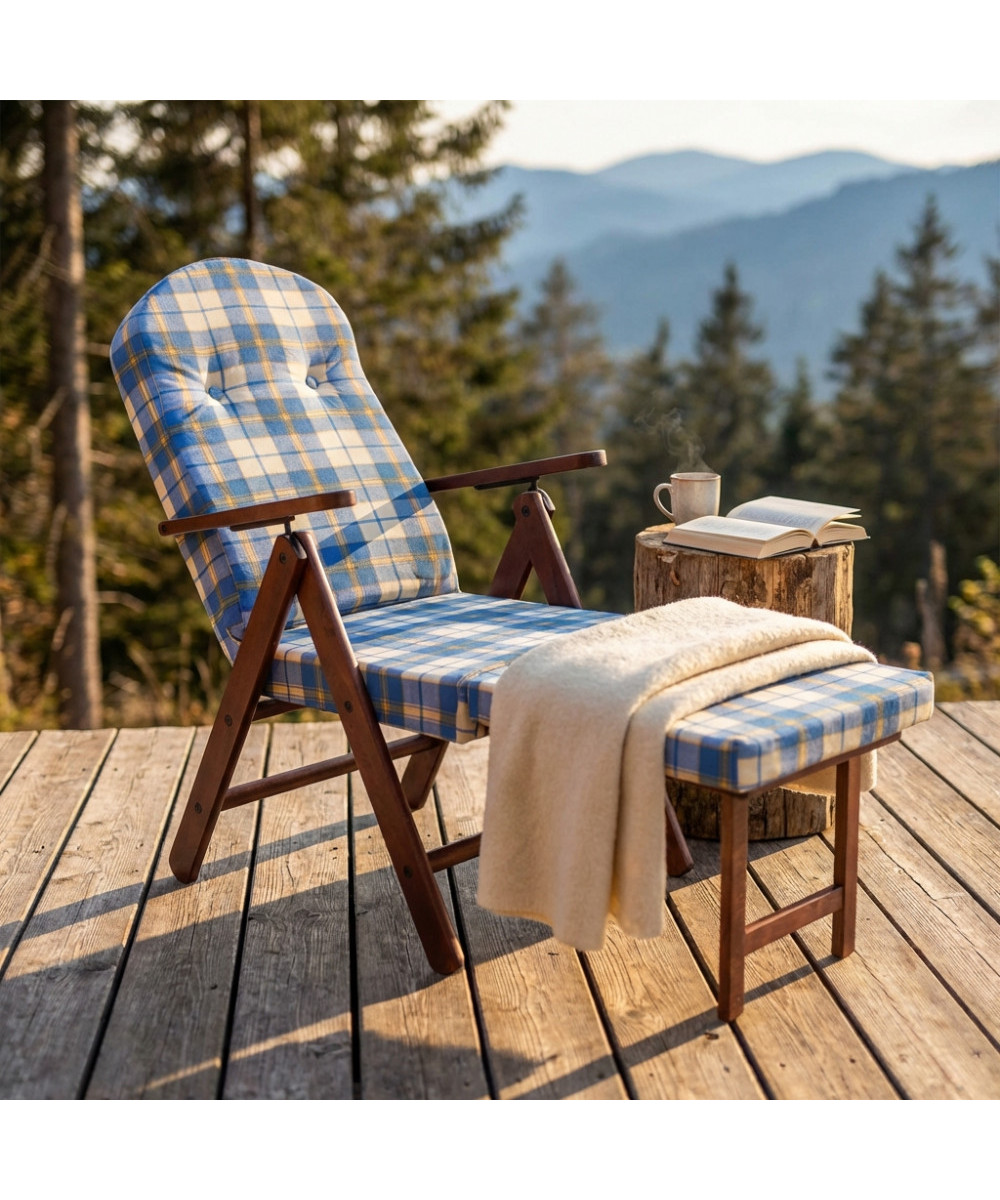POLTRONA 4 POSIZIONI RELAX FAGGIO C/CUSCINO E PROLUNGA