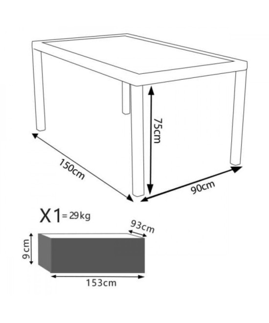 TAVOLO AZORE 150 X 90