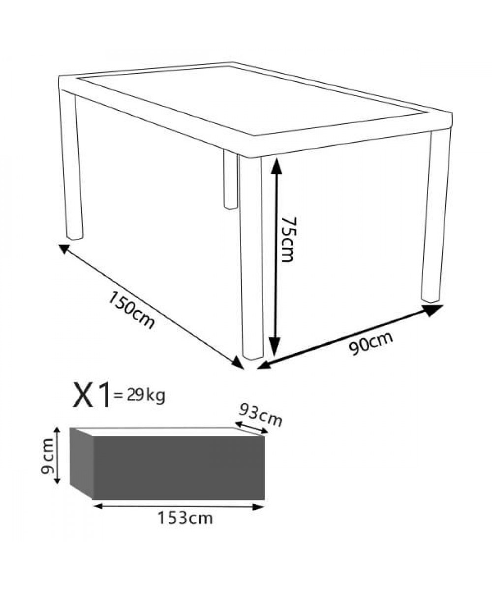 TAVOLO AZORE 150 X 90