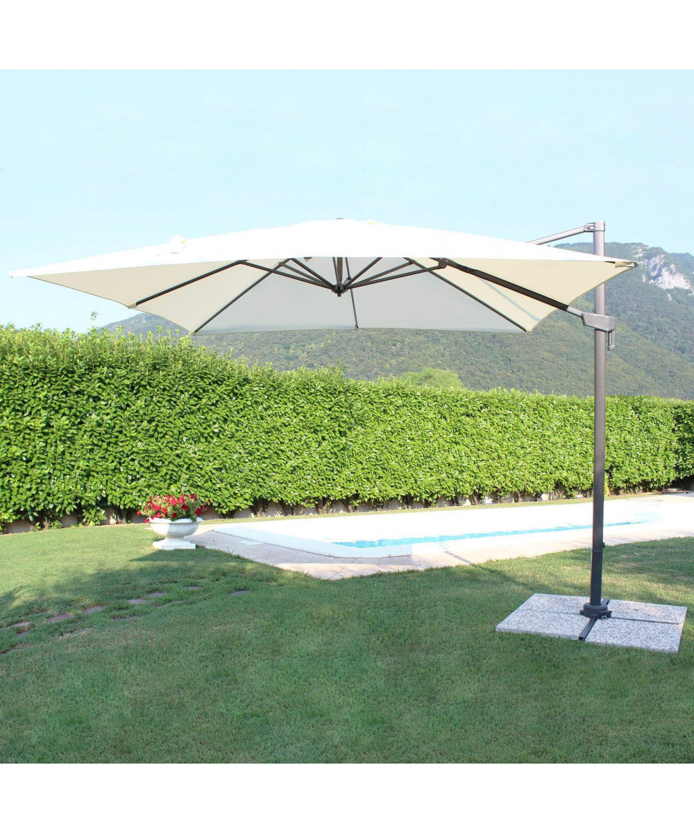 OMBRELLONE NEWTON NERO P/L 3 X 3 TELO ECRU