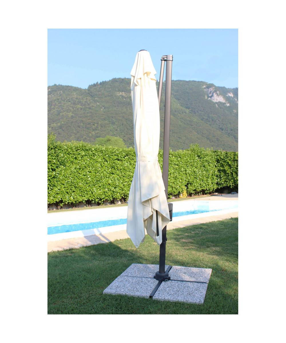 OMBRELLONE NEWTON NERO P/L 3 X 3 TELO ECRU