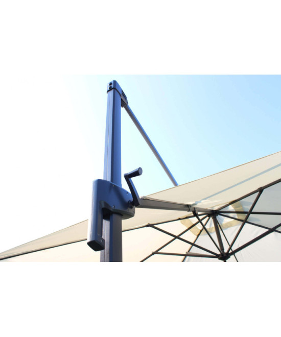 OMBRELLONE NEWTON NERO P/L 3 X 3 TELO ECRU