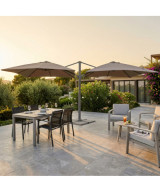 OMBRELLONE DOPPIO 3 X 3 ARCHIMEDE ANTRACITE TELO TAUPE