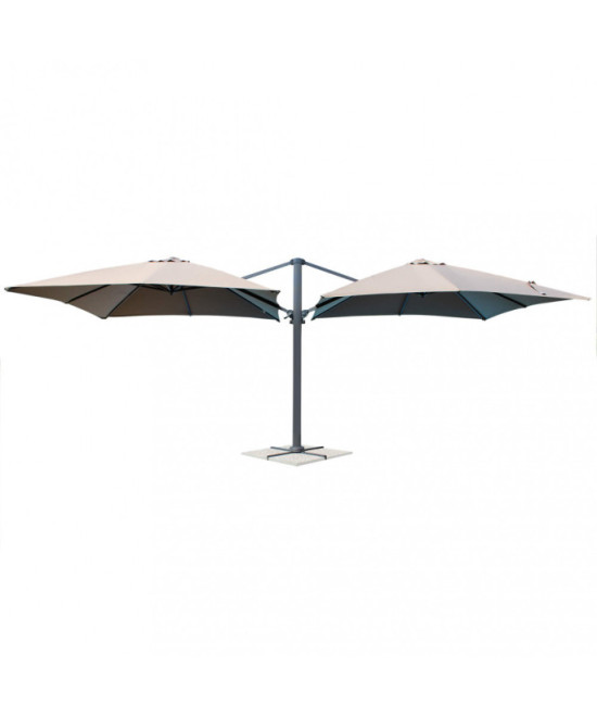 OMBRELLONE DOPPIO 3 X 3 ARCHIMEDE ANTRACITE TELO TAUPE