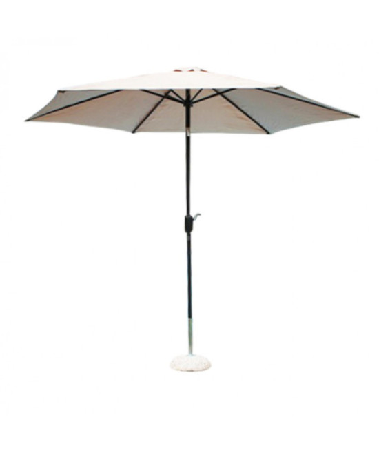 OMBRELLONE POLY ECO Ø 3 PALO NERO TELO BEIGE
