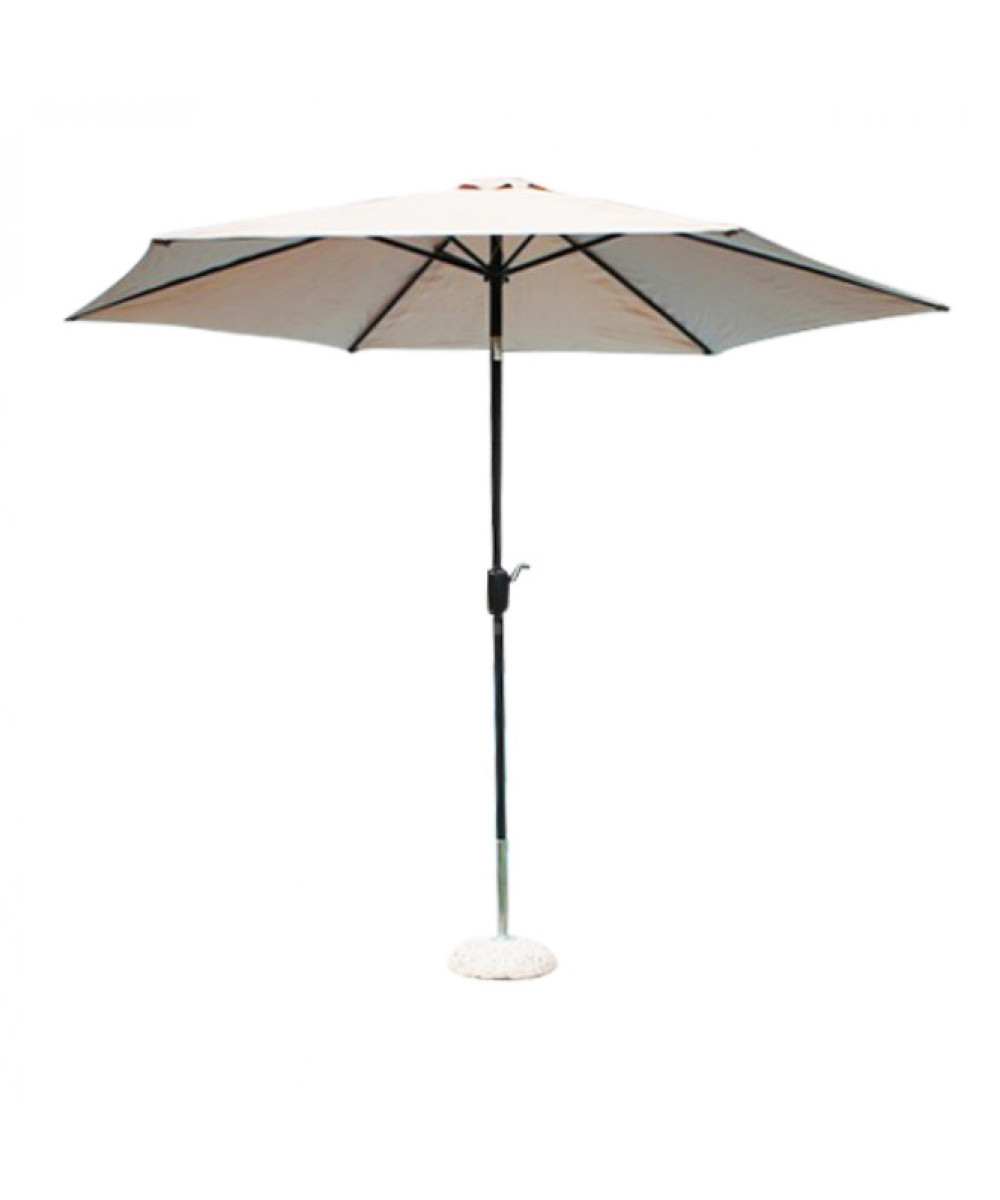 OMBRELLONE POLY ECO Ø 3 PALO NERO TELO BEIGE