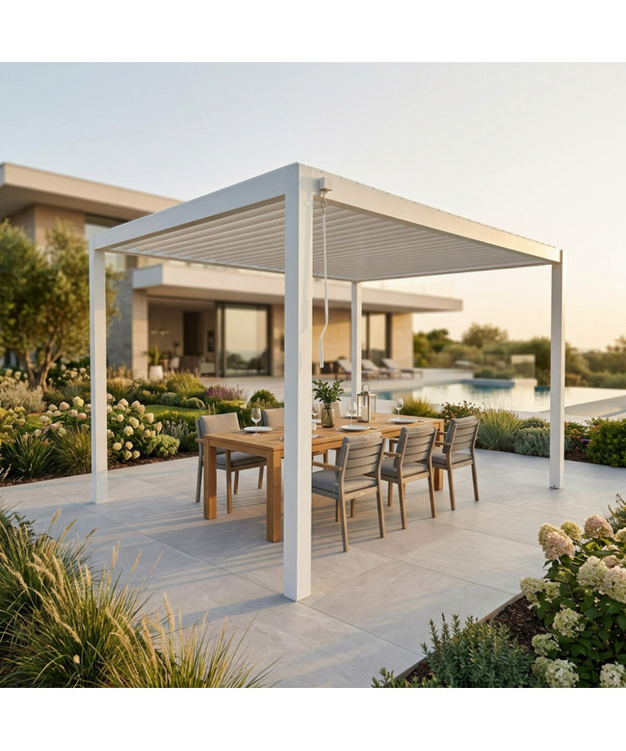 PERGOLA BIOCLIMATICA 3 X 3 CON DOPPIA LAMELLA