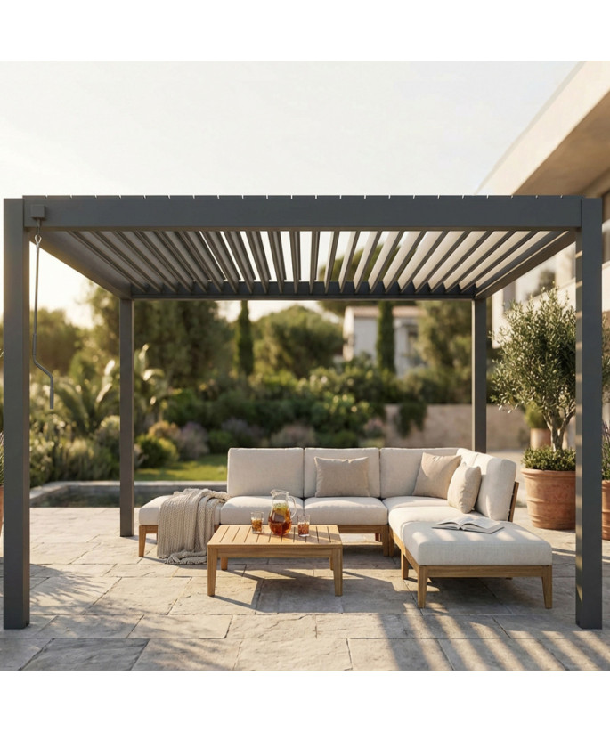 PERGOLA BIOCLIMATICA 3 X 3 CON DOPPIA LAMELLA