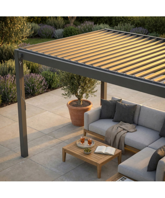 PERGOLA BIOCLIMATICA 3 X 3 CON DOPPIA LAMELLA