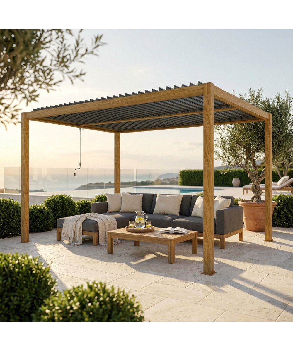 PERGOLA BIOCLIMATICA 3 X 4 EFFETTO LEGNO
