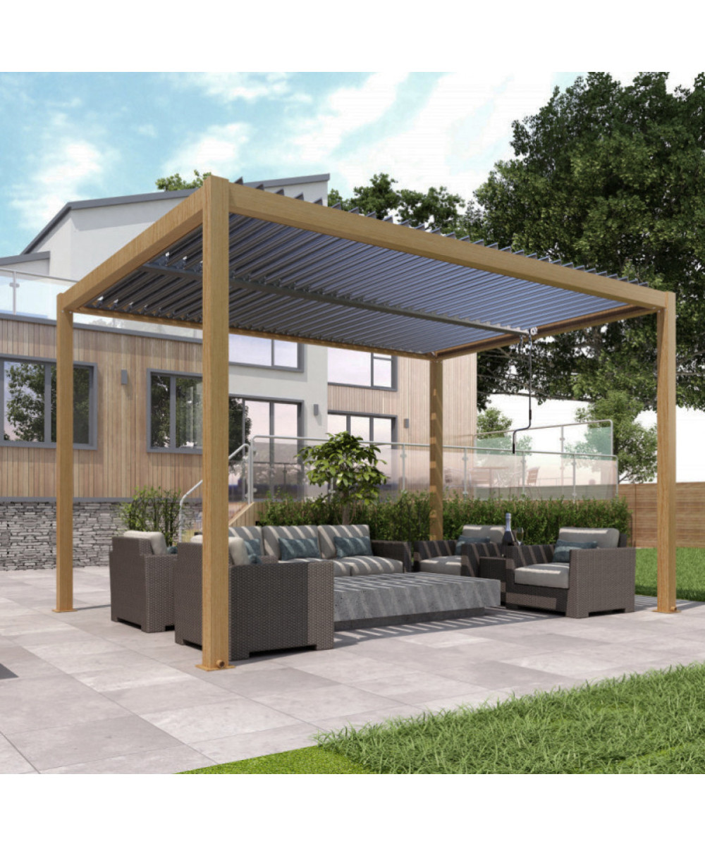 PERGOLA BIOCLIMATICA 3 X 4 EFFETTO LEGNO