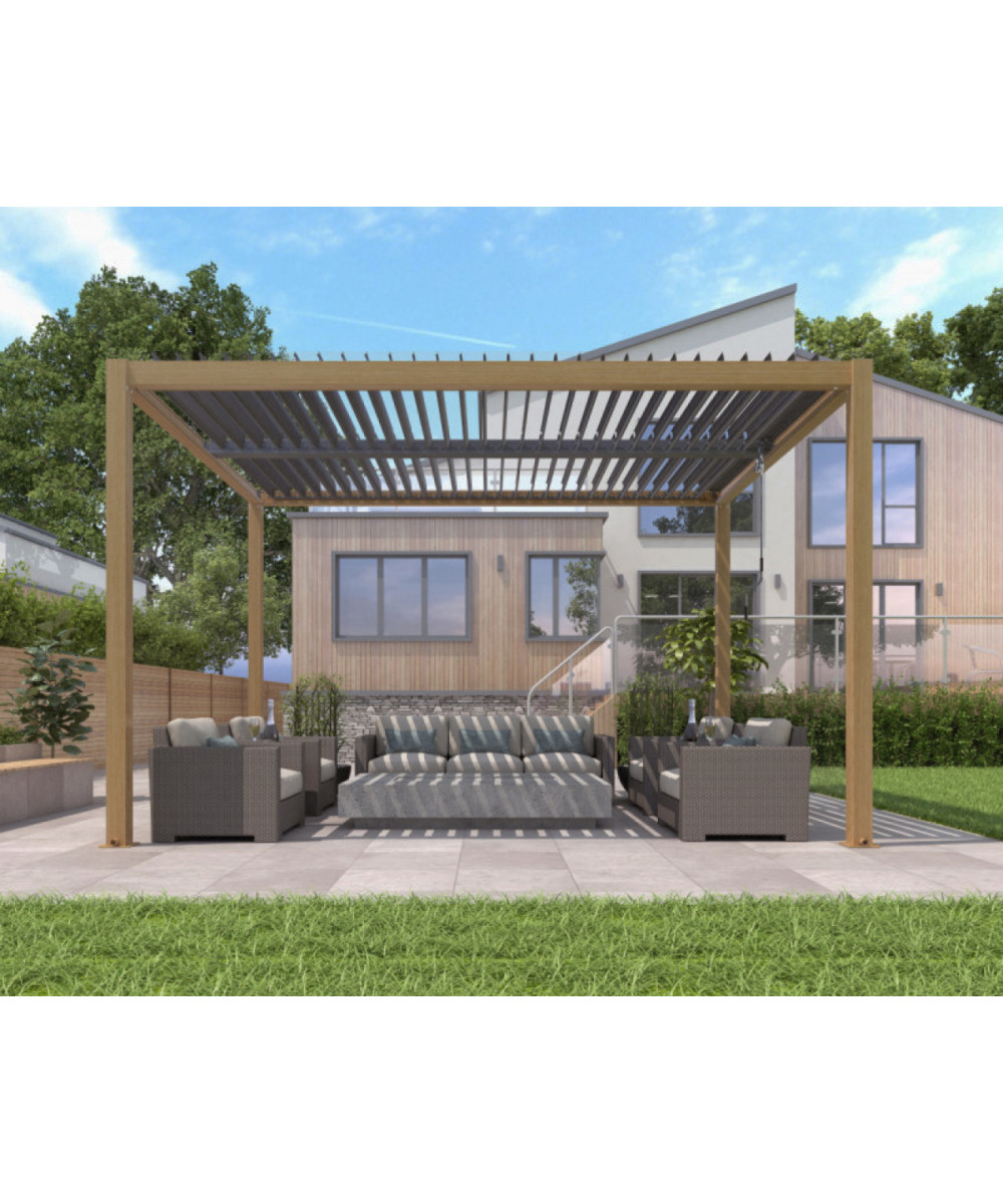 PERGOLA BIOCLIMATICA 3 X 4 EFFETTO LEGNO