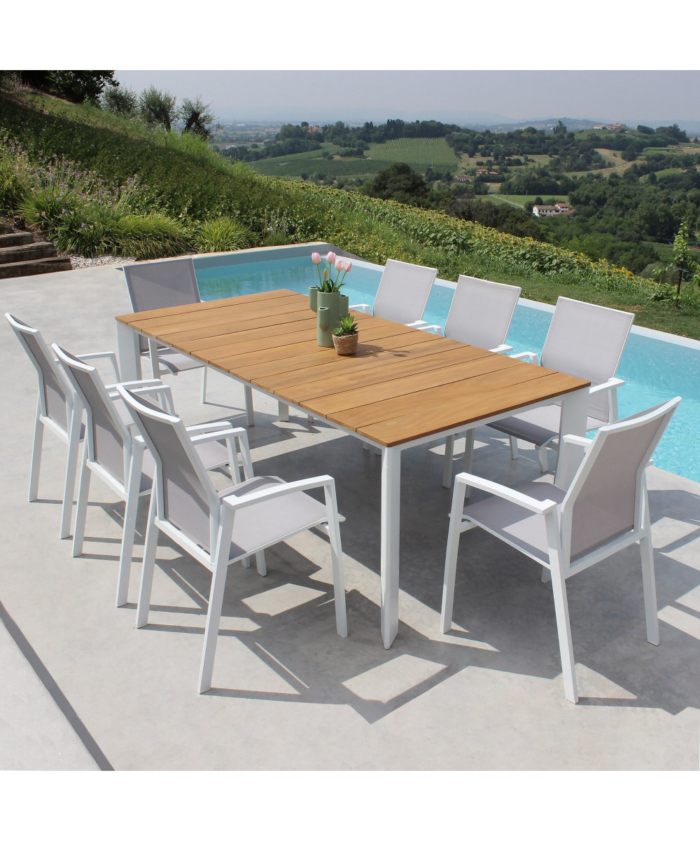 TAVOLO TULCÁN 210/275 X 100 PAINO IN TEAK