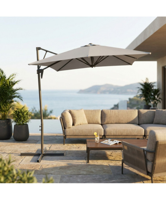OMBRELLONE ALTAIR NERO P/L 2 X 3 TELO GRIGIO CHIARO