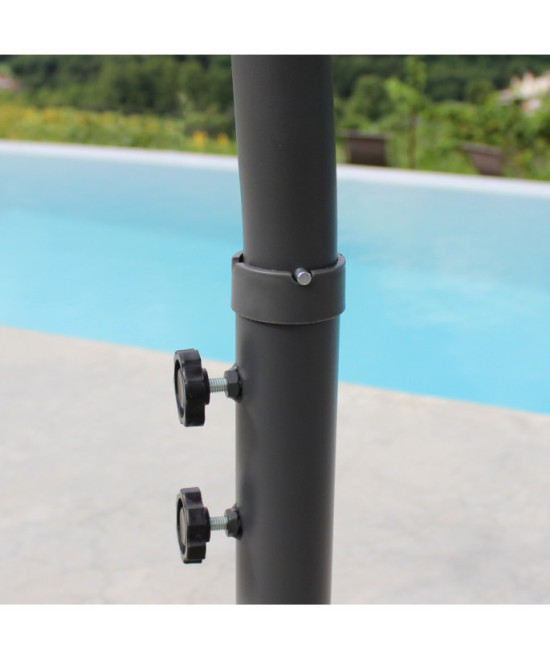 OMBRELLONE ALTAIR NERO P/L 2 X 3 TELO GRIGIO CHIARO
