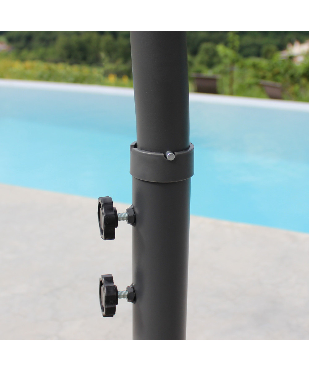 OMBRELLONE ALTAIR NERO P/L 2 X 3 TELO GRIGIO CHIARO