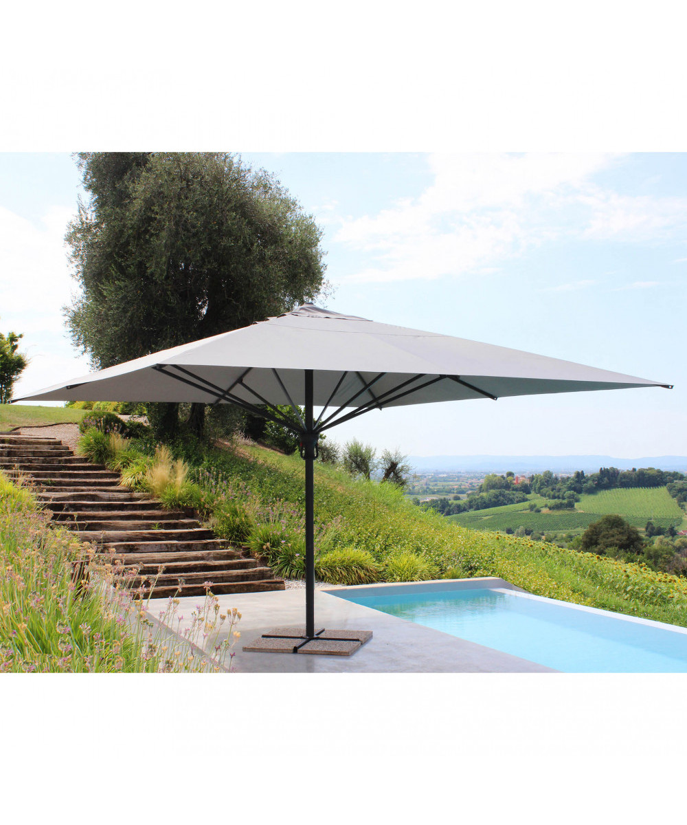OMBRELLONE DENEB NERO P/C 4 X 4 TELO GRIGIO CHIARO