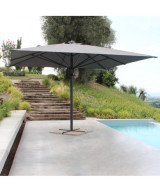 OMBRELLONE DENEB NERO P/C 4 X 4 TELO GRIGIO CHIARO