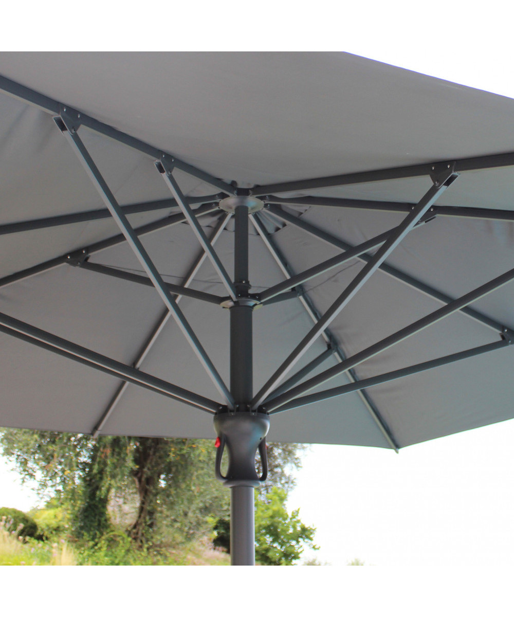 OMBRELLONE DENEB NERO P/C 4 X 4 TELO GRIGIO CHIARO