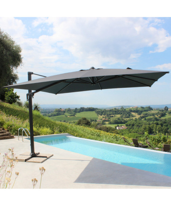 OMBRELLONE ACRUX NERO P/L 4 X 4 TELO GRIGIO