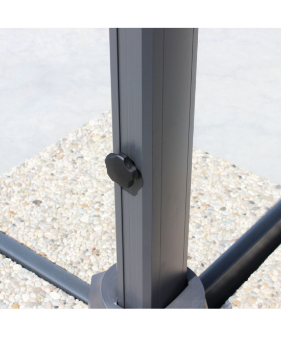 OMBRELLONE ACRUX NERO P/L 4 X 4 TELO GRIGIO