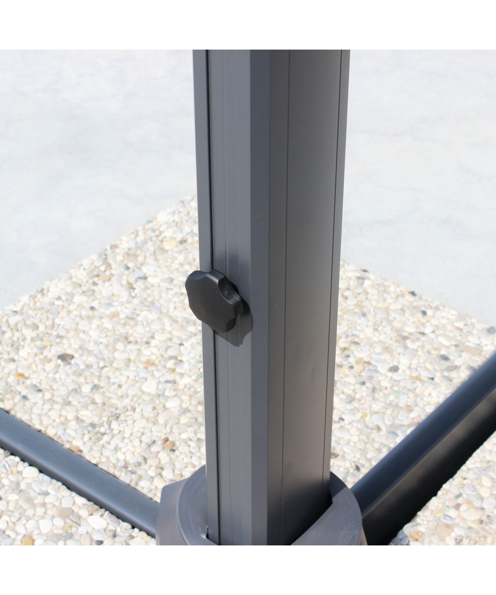 OMBRELLONE ACRUX NERO P/L 4 X 4 TELO GRIGIO