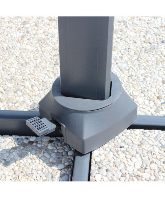 OMBRELLONE ACRUX NERO P/L 4 X 4 TELO GRIGIO